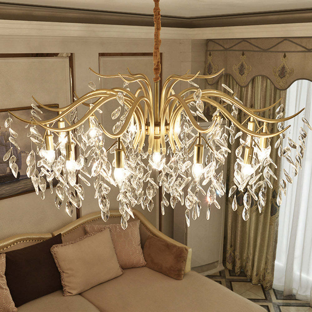 Modern Crystal Gold Tiered Chandelier -Homdiy