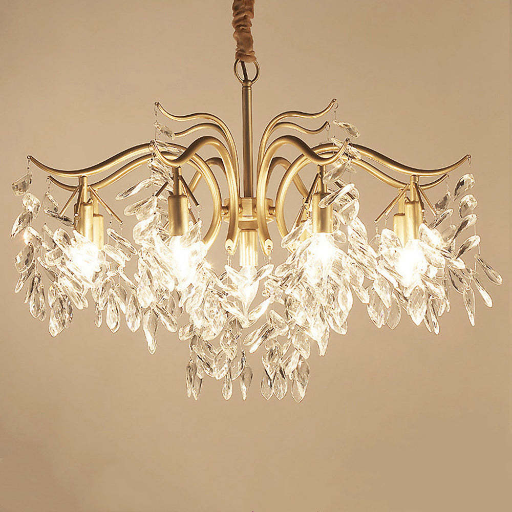 Modern Crystal Gold Tiered Chandelier -Homdiy