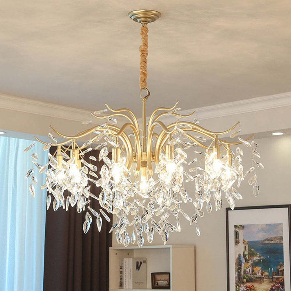 Modern Crystal Gold Tiered Chandelier -Homdiy