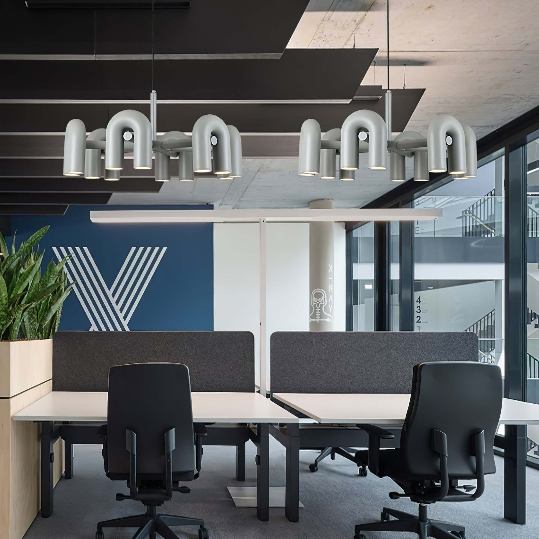 Contemporary Minimalist Pipe Shaped Chandelier