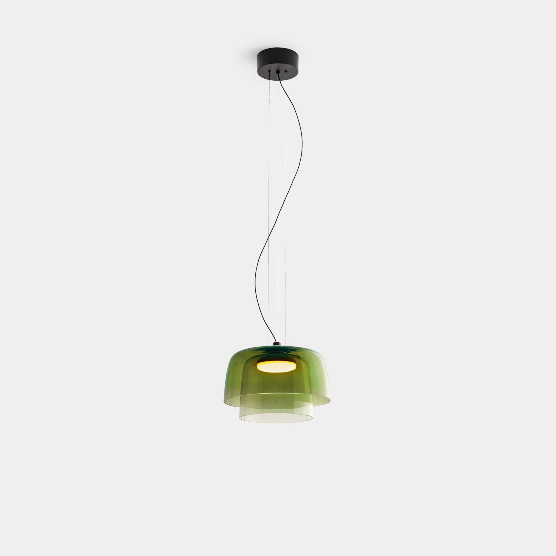 Modern Bowl-shaped Suspension Levels Glass Pendant Light -Homdiy