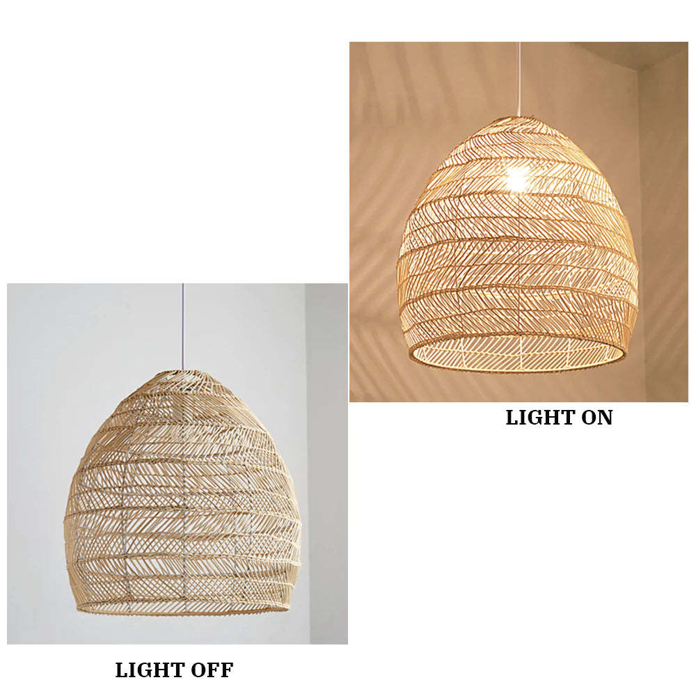 Handmade Rattan Pendant Lampshade Wicker Pendant Light -Homdiy