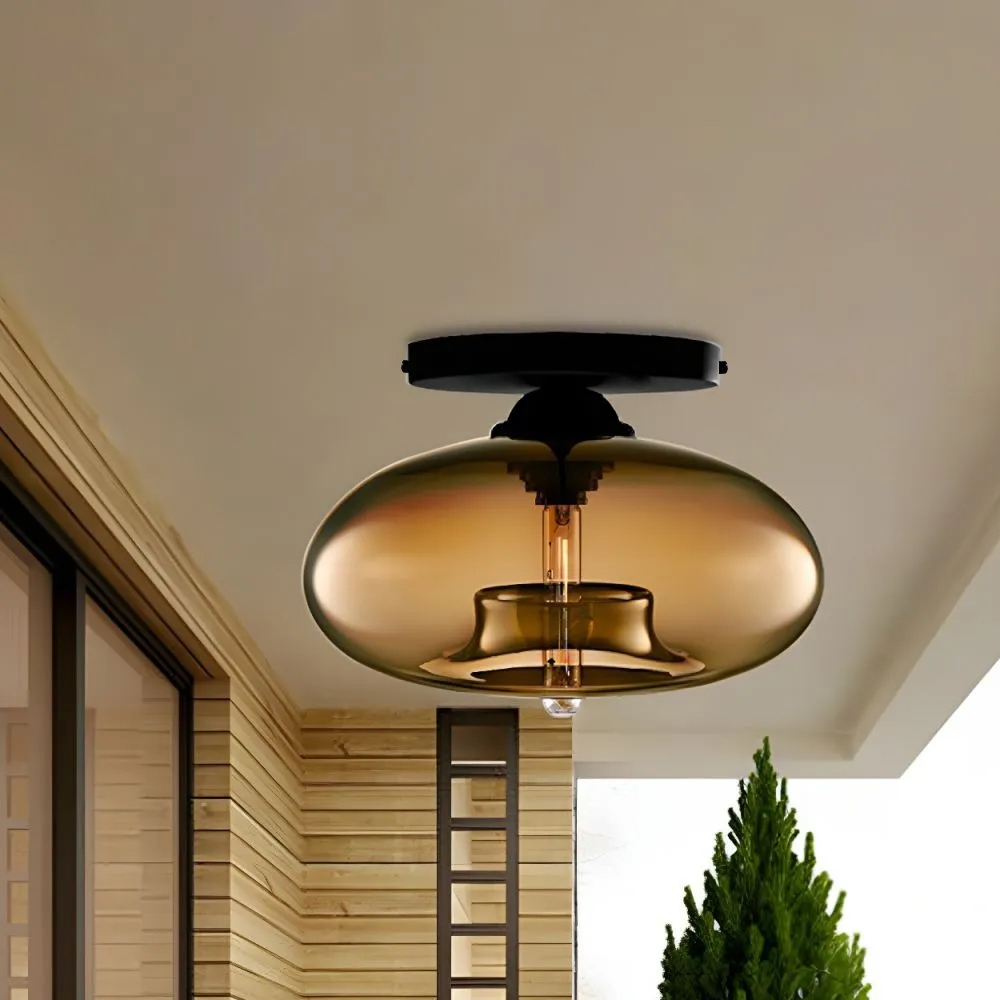 Industrial Globe Glass Hallway Ceiling Lights