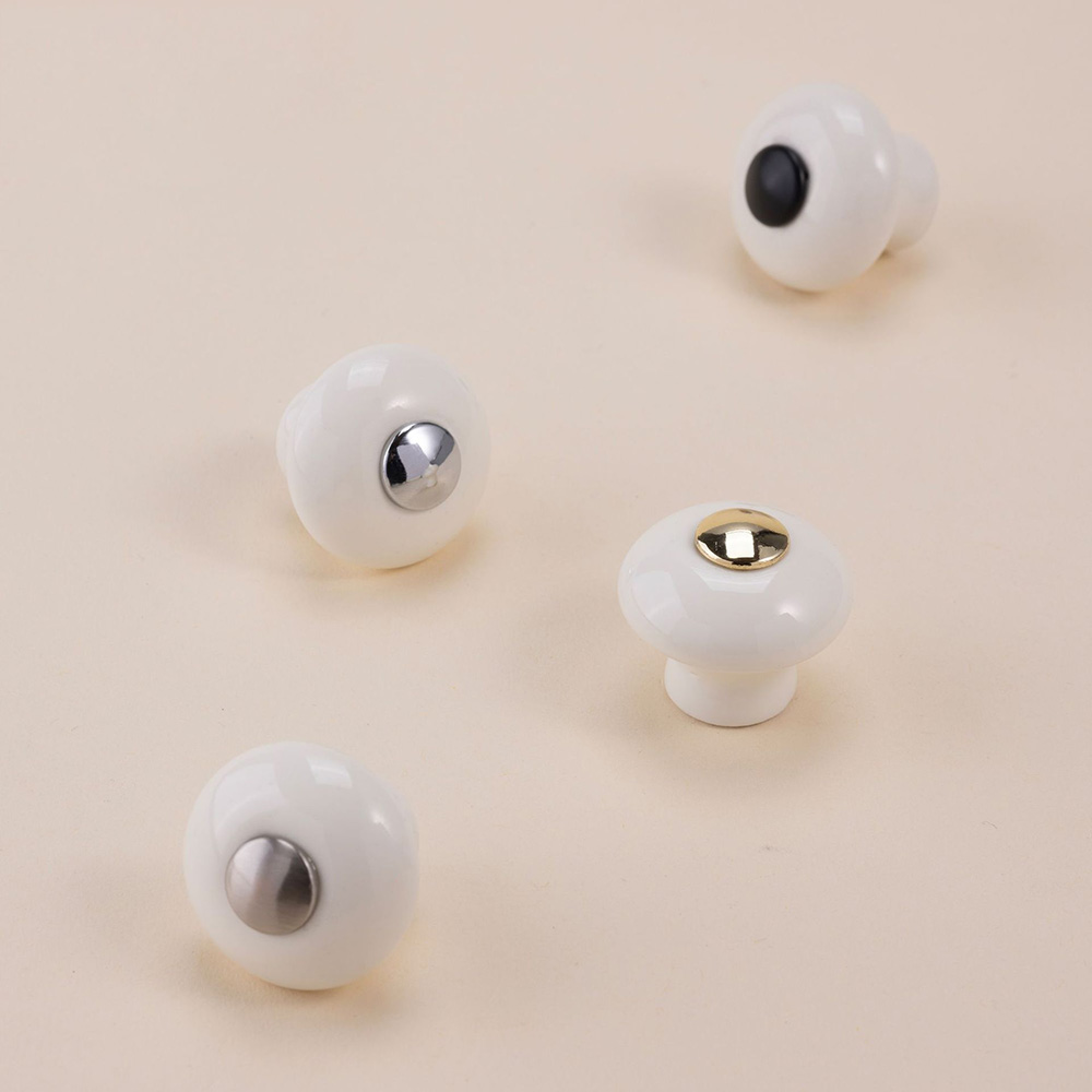 European Ceramic Zinc Alloy Bathroom Drawer Pulls