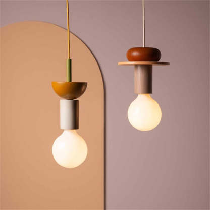 Design Colored Wood Blocks Pendant Light -Homdiy