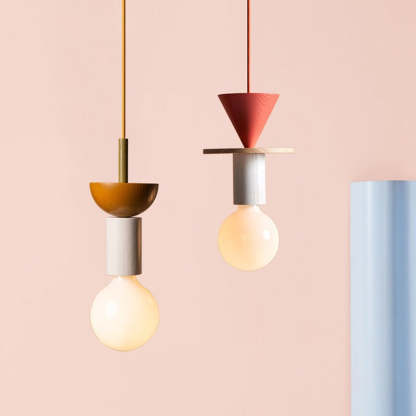 Design Colored Wood Blocks Pendant Light -Homdiy