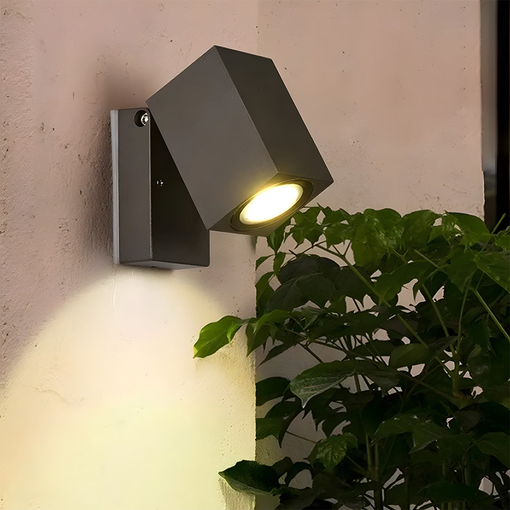 Modern Adjustable Black Rotatable LED Outdoor Wall Light 