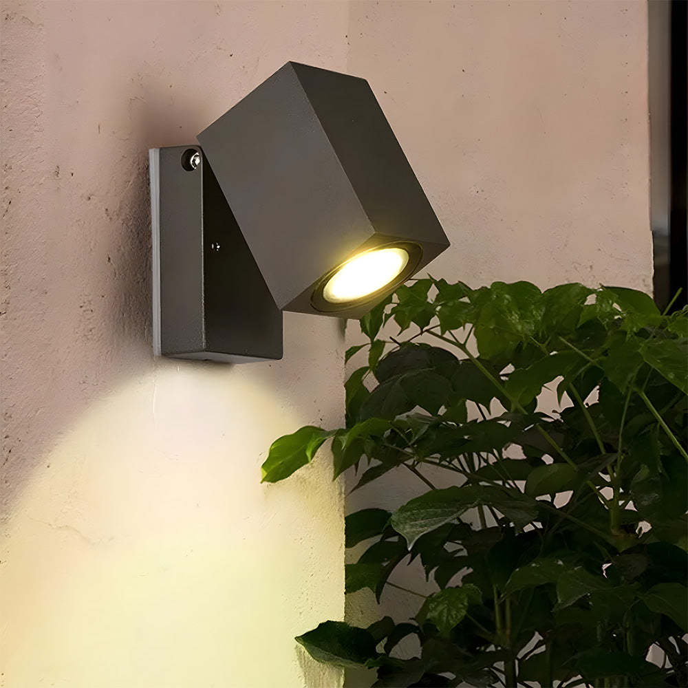 Modern Adjustable Black Rotatable LED Outdoor Wall Light 