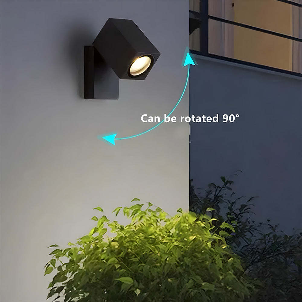 Modern Adjustable Black Rotatable LED Outdoor Wall Light 