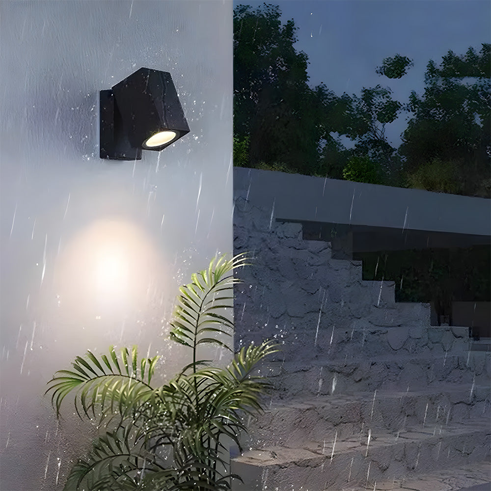 Modern Adjustable Black Rotatable LED Outdoor Wall Light 