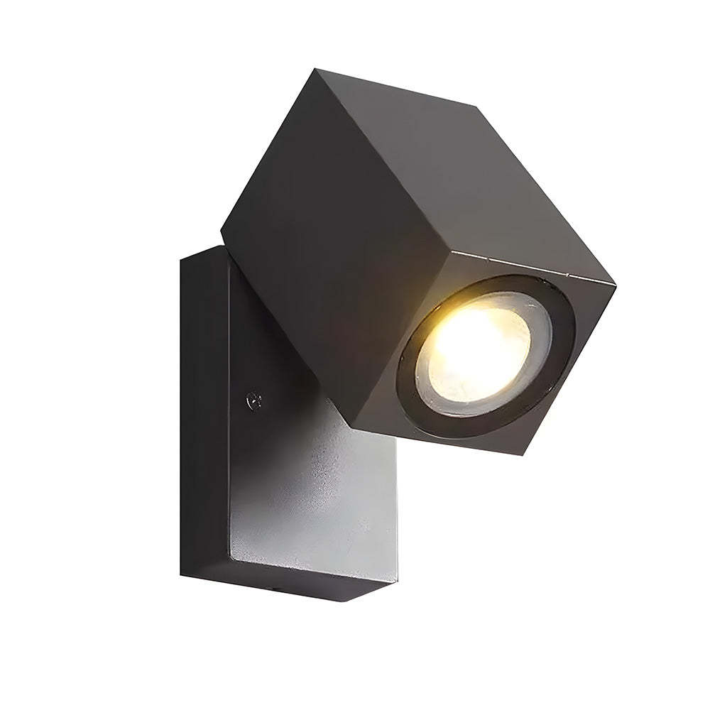 Modern Adjustable Black Rotatable LED Outdoor Wall Light 
