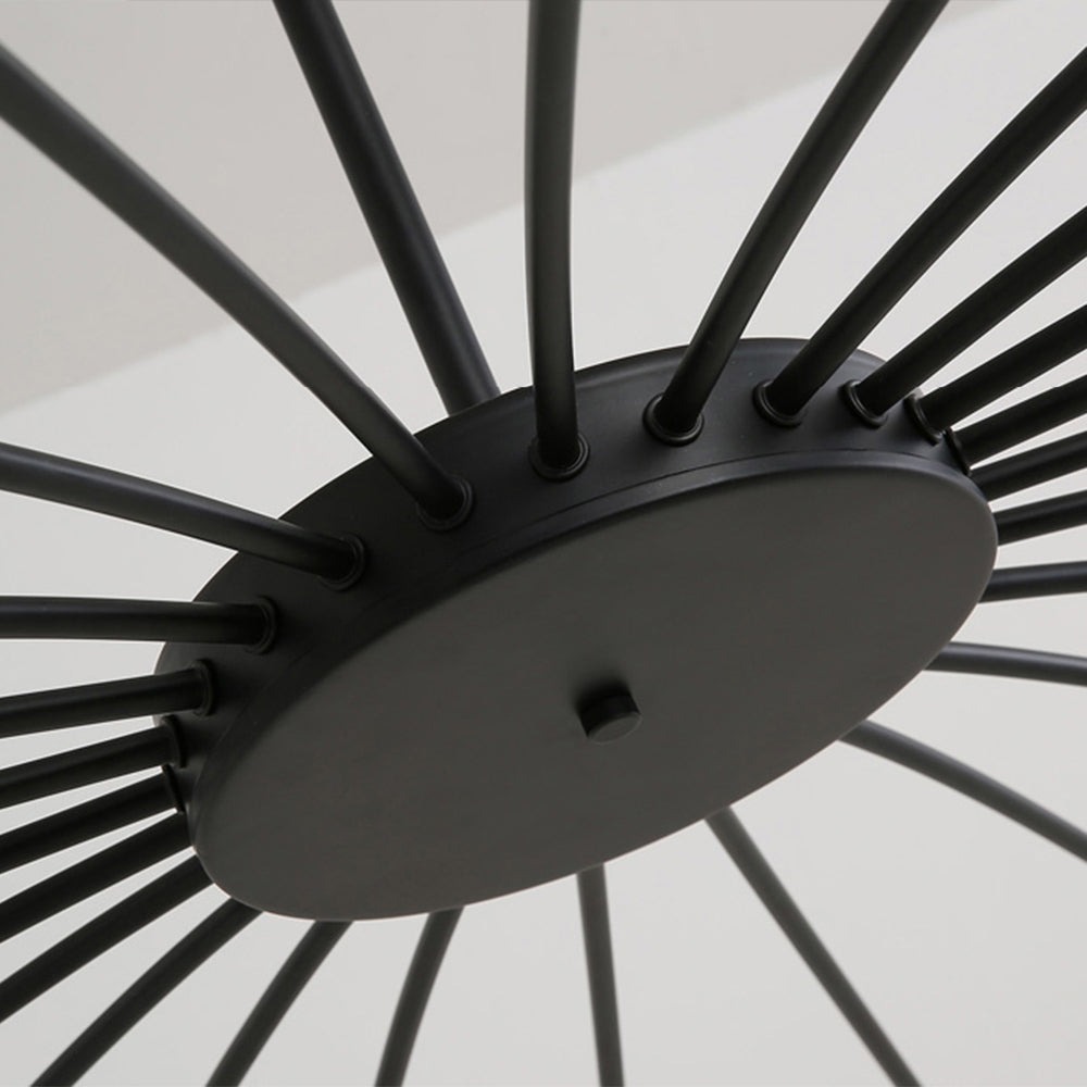 Large Chandelier Iron Black Living Room Pendant Light