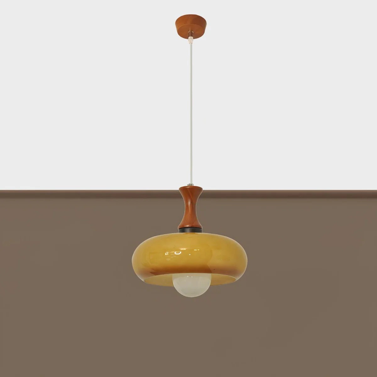 Retro Bauhaus Stained Round Glass Pendant Light