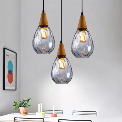 Retro Style Glass Mini Pendant Lighting Over Kitchen Island