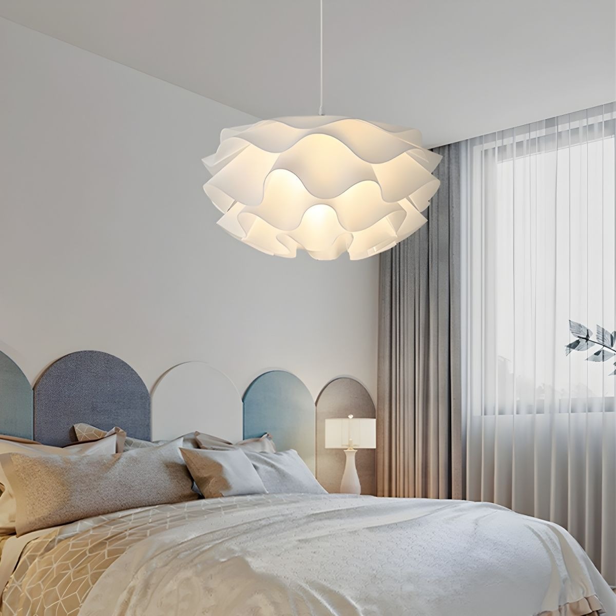 Flower Multi Layers Large Dining Room White Pendant Light