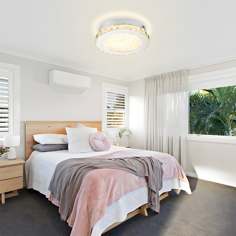 Vintage Silver Flush Mount Crystal Hallway Ceiling Lights-5