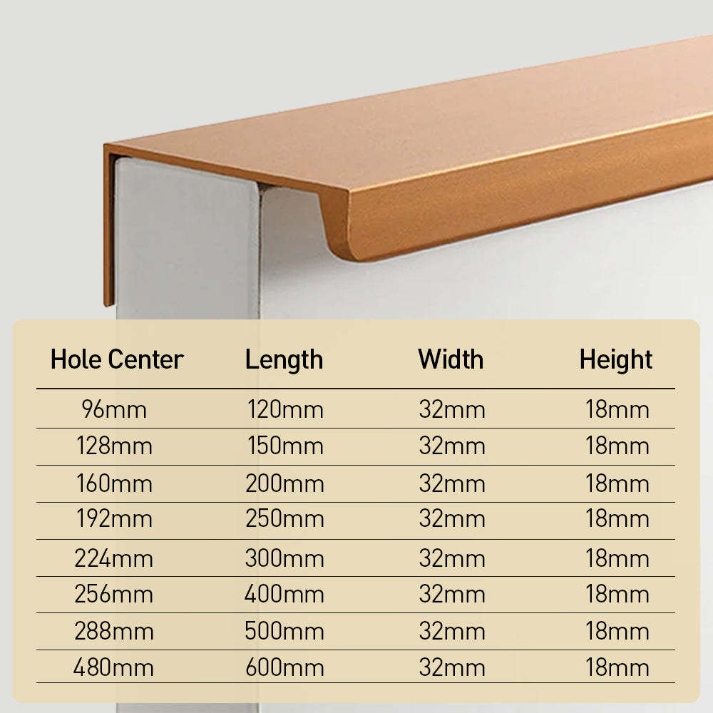 Multiple Sizes Invisible Cabinet Edge Handles