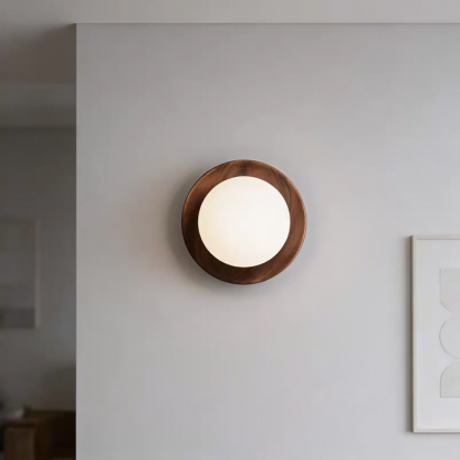Natural Wood White Simple Wall Light