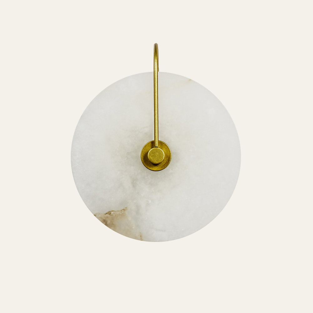 Simple Marble Round LED Bedroom Wall Light