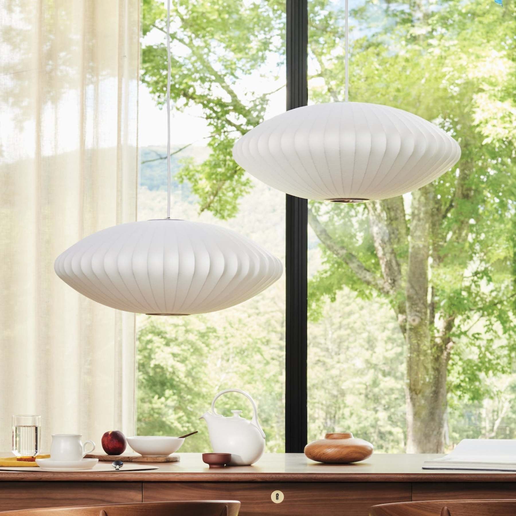 Nordic Saucer White Bubble Plug-In Pendant Light -Homdiy