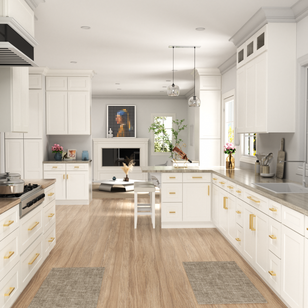 15 Pack Modern Gold Cabinet Pulls Square Drawer Pulls -Homdiy