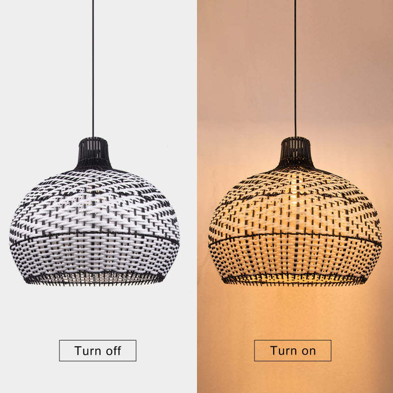 Retro Wicker Rattan Bamboo Pendant Lamp -Homdiy