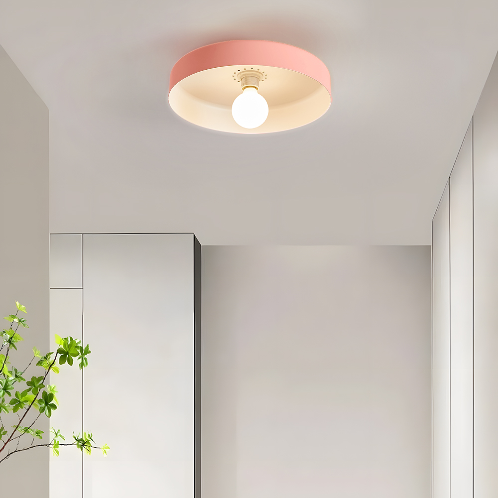 Semi Flush Simple Colorful Iron Bedroom Ceiling Lights