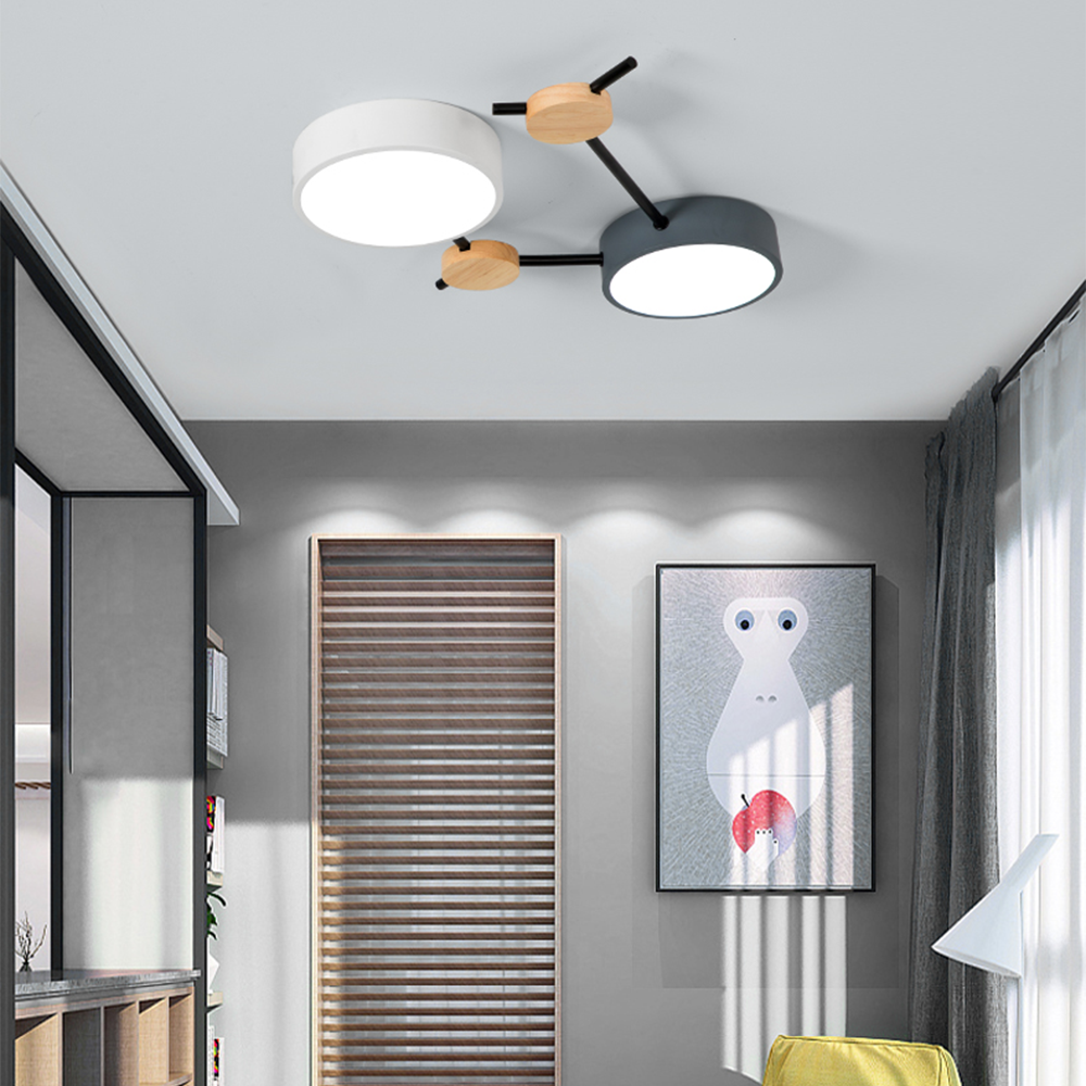 Gleamlamp Ceiling Lights Multi Heads Branch Iron Bedroom LED Ceiling Light