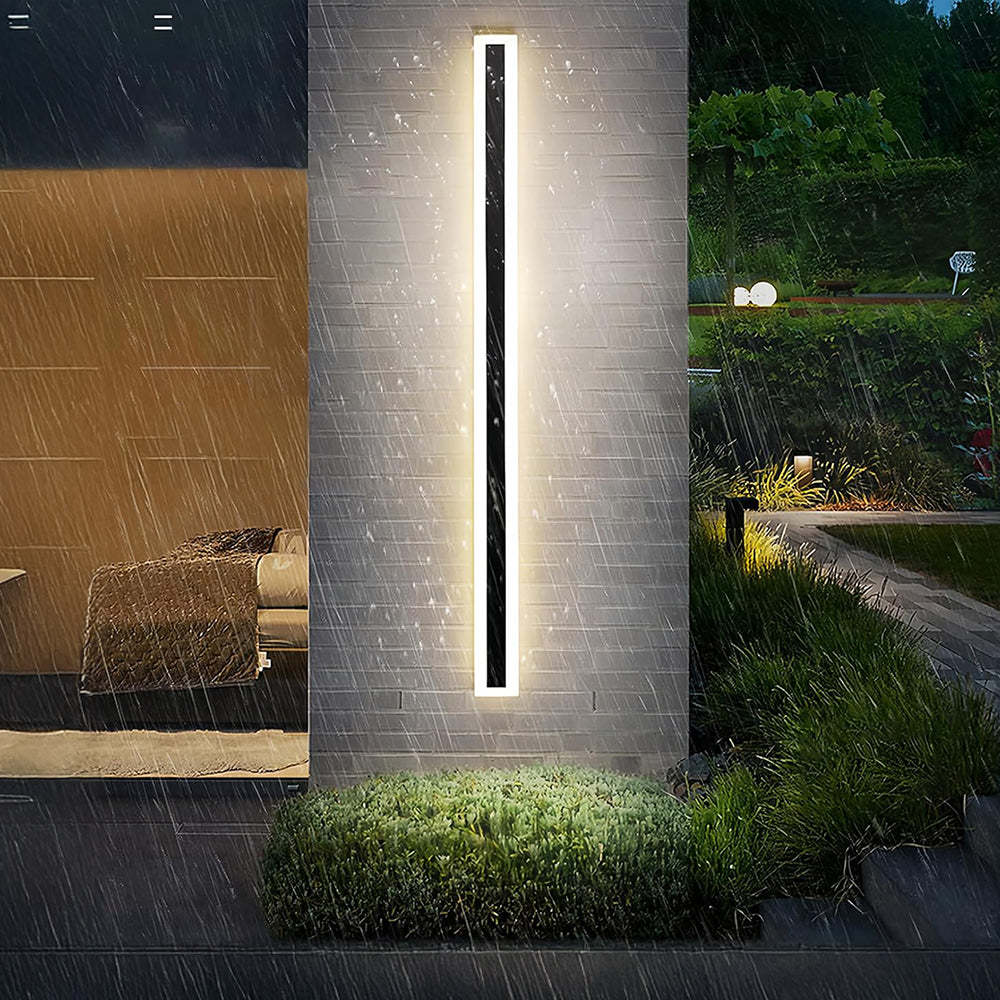 IP65 Modern Long Stripe Black Outdoor LED Porch Wall Lights