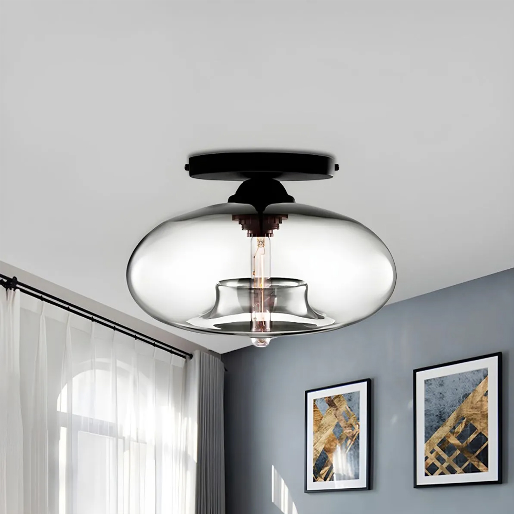 Industrial Globe Glass Hallway Ceiling Lights