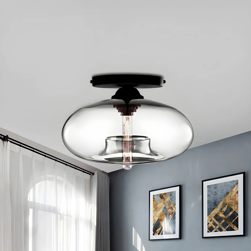 Industrial Globe Glass Hallway Ceiling Lights