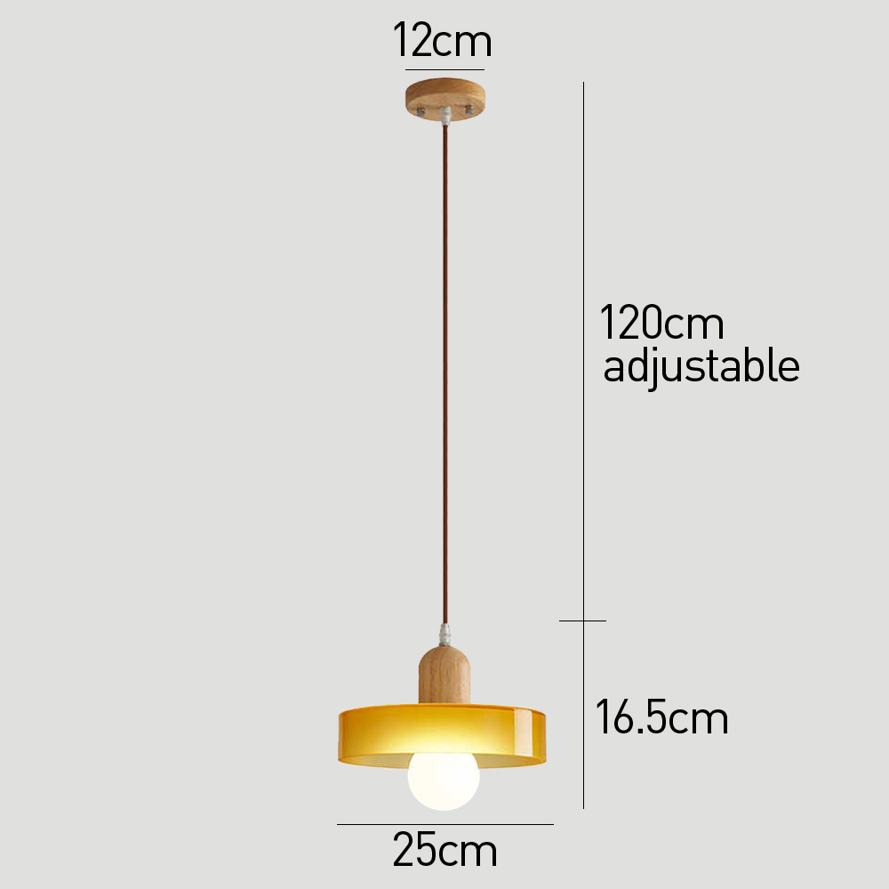 Bauhaus Glass Wood Pendant Lights For Dining Room