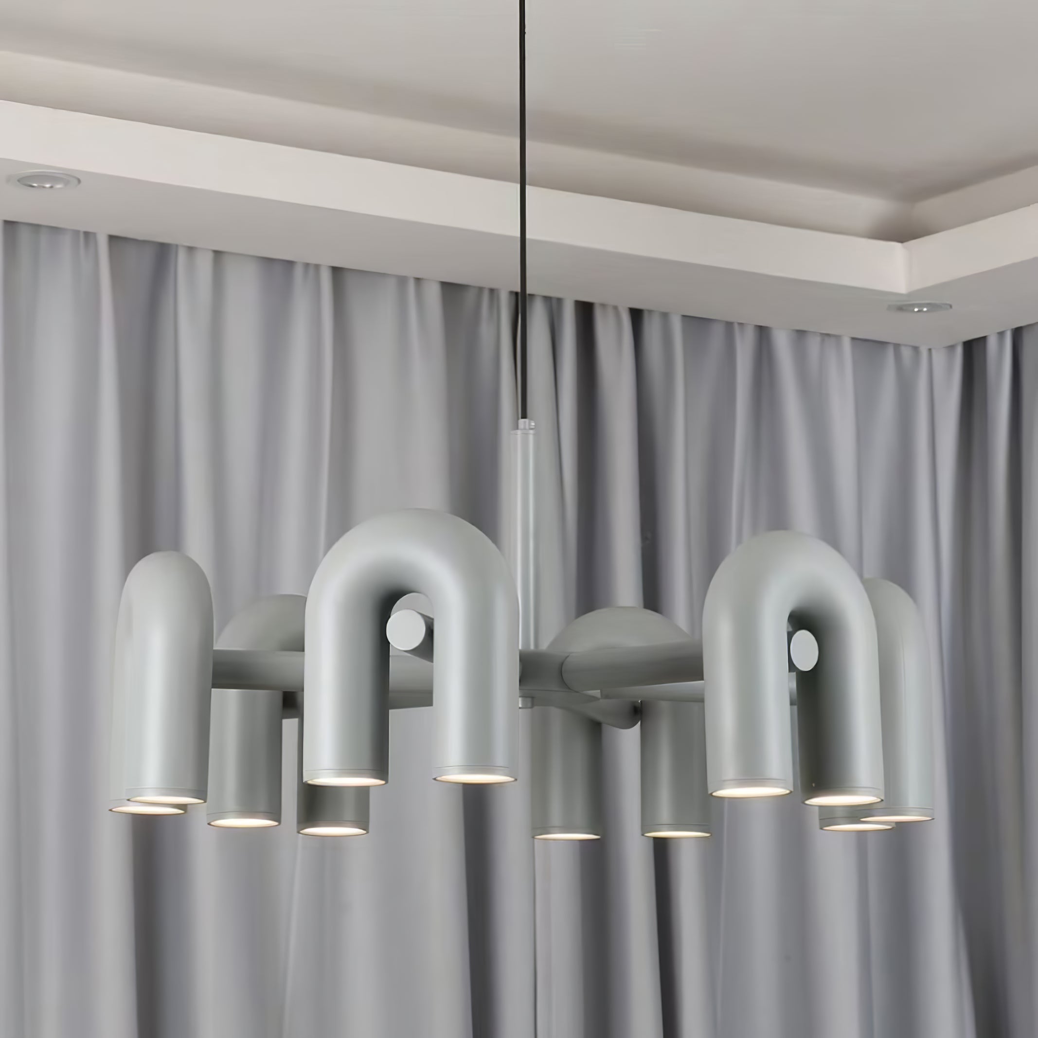 Contemporary Minimalist Pipe Shaped Chandelier