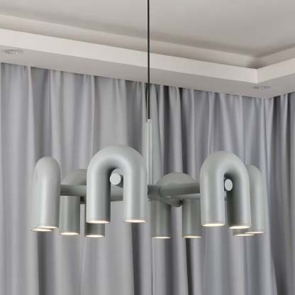 Contemporary Minimalist Pipe Shaped Chandelier