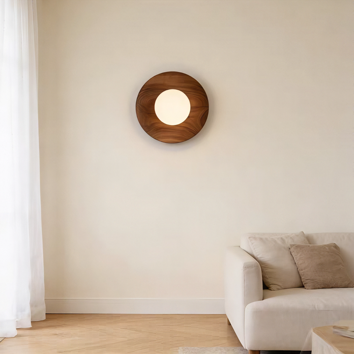 Natural Wood White Simple Wall Light