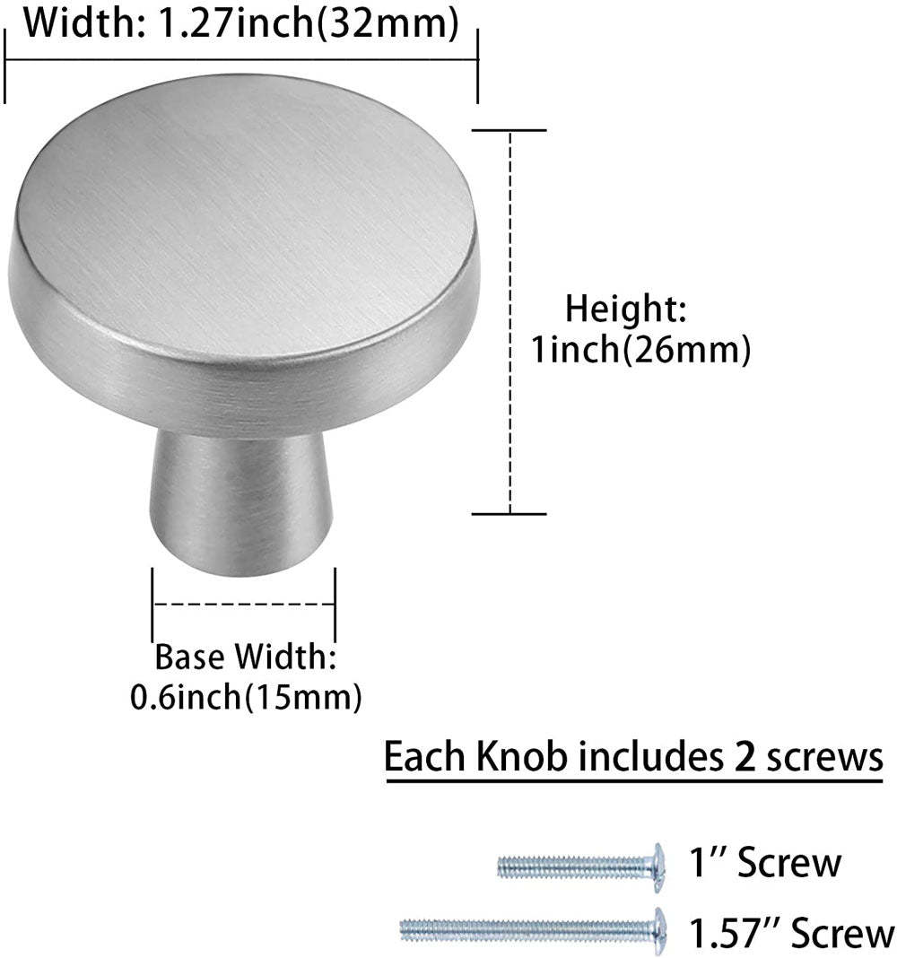 20 Pack Round Brushed Nickel Cabinet Knobs Modern Kitchen 20 Pack Round Brushed Nickel Cabinet Knobs Modern Kitchen