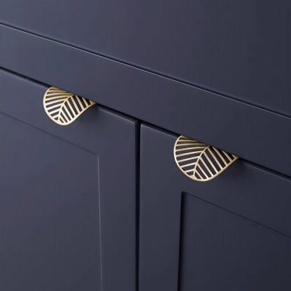 Gold Leaf Brass Cabinet Wardrobe Pulls Drawer Knobs