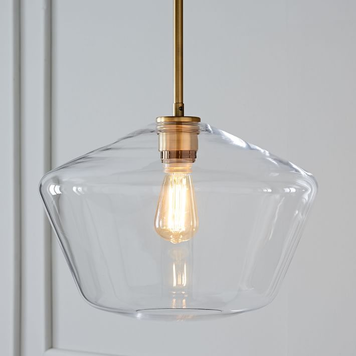 Industrial Clear Glass Shade Rod Pendant Light -Homdiy