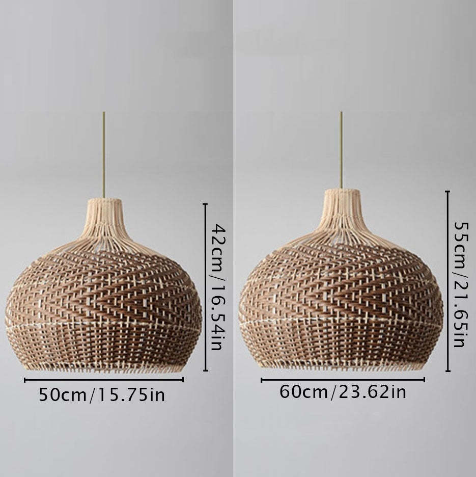 Retro Wicker Rattan Bamboo Pendant Lamp -Homdiy