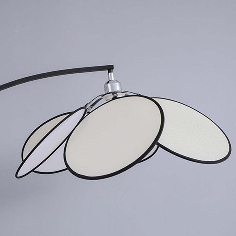 Retro Floor Lamp with Fabric Lampshade Black Base -Homdiy