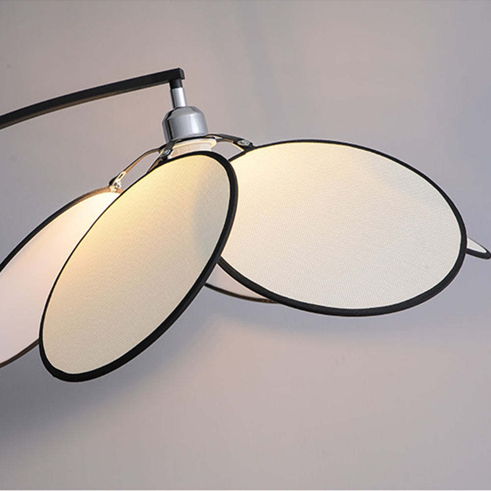 Retro Floor Lamp with Fabric Lampshade Black Base -Homdiy