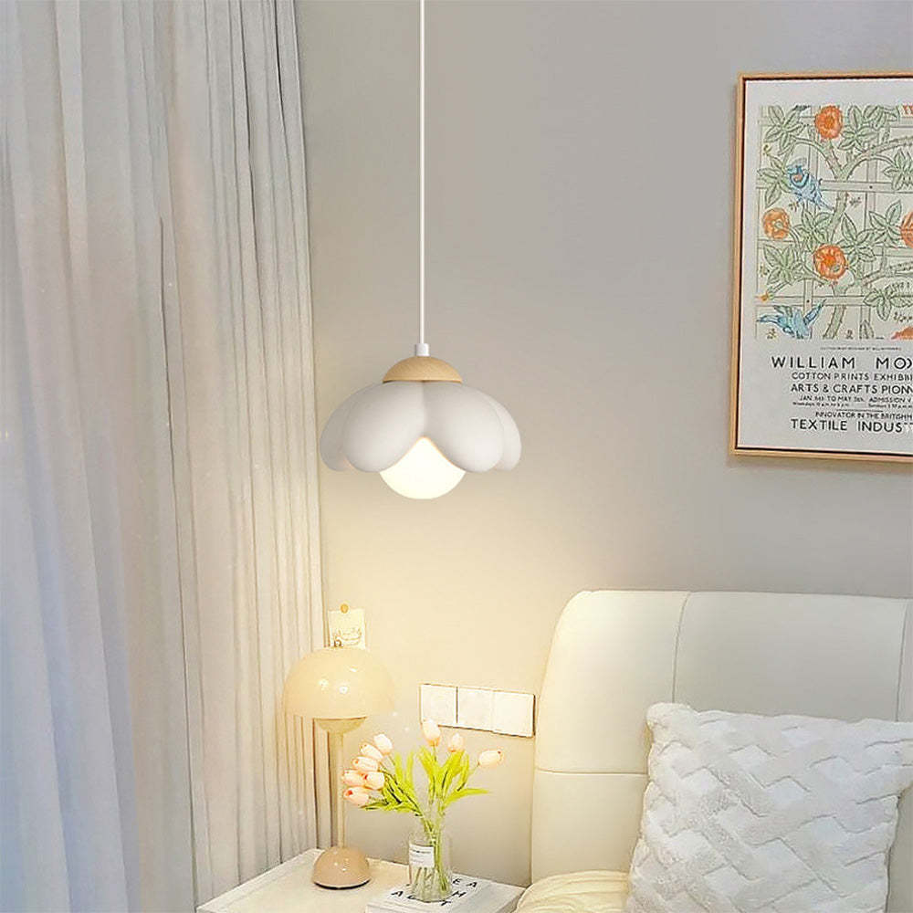 Modern Flower-Shaped Wood Resin Island PendantLight -Homdiy