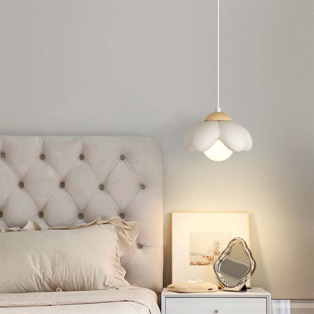 Modern Flower-Shaped Wood Resin Island PendantLight -Homdiy