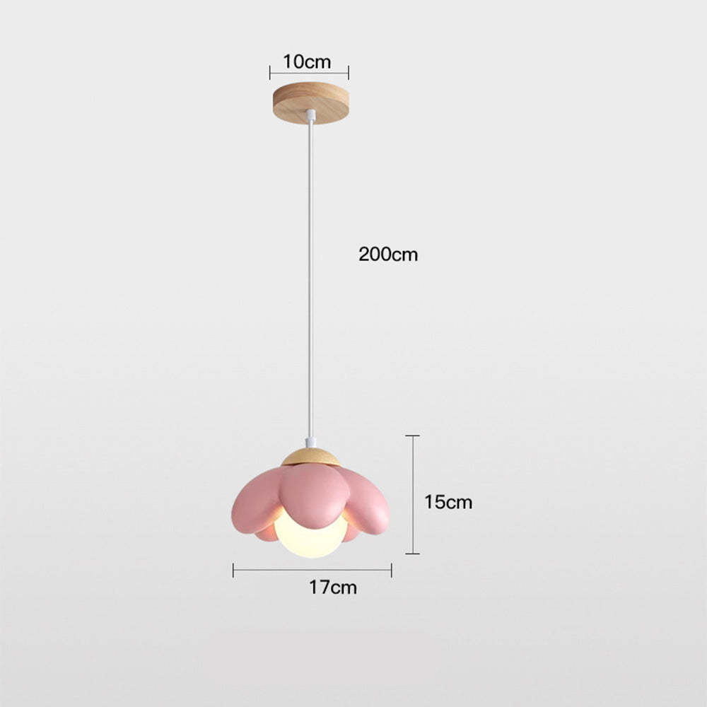 Modern Flower-Shaped Wood Resin Island PendantLight -Homdiy