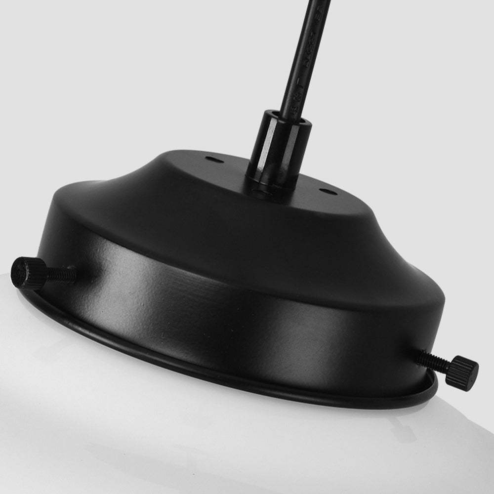 Vintage White Milk Glass Geometric Jar Pendant Light -Homdiy