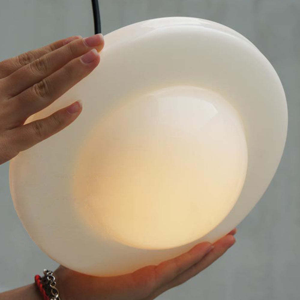 Vintage White Milk Glass Geometric Jar Pendant Light -Homdiy