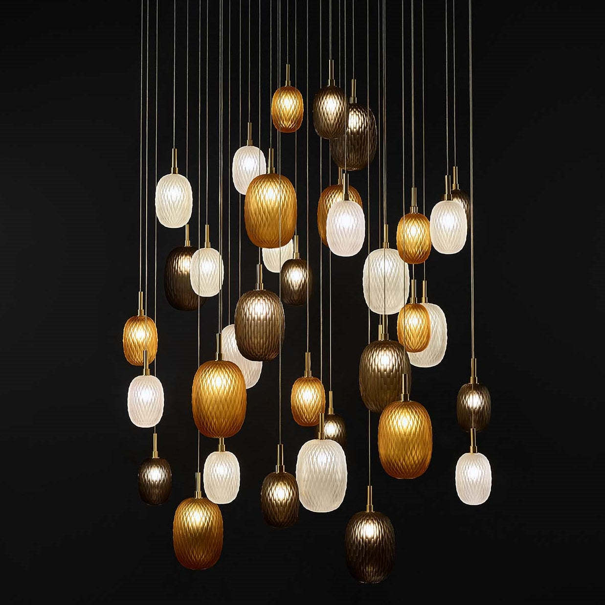 Geometric Stained Glass Ball Pendant Light -Homdiy