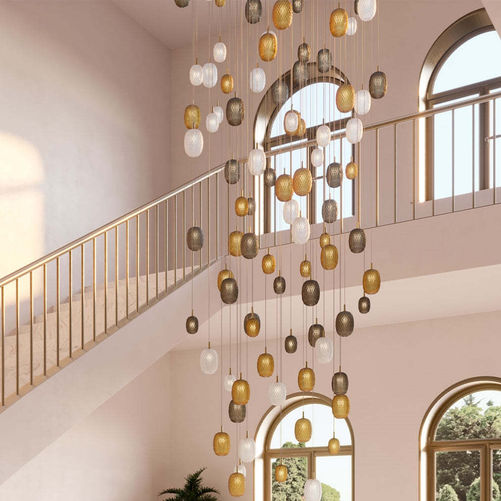 Geometric Stained Glass Ball Pendant Light -Homdiy