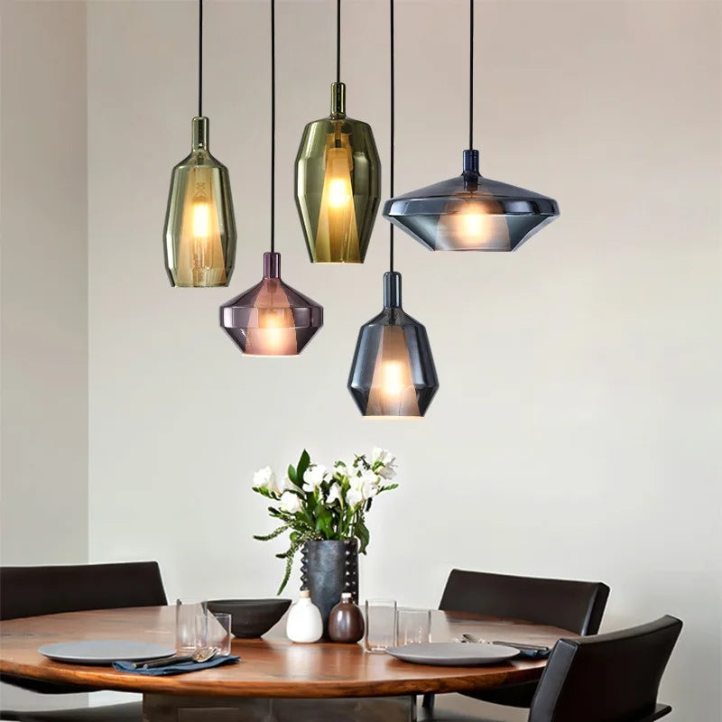 Modern Colorful Glass Pendant Lamp for Dining Table -Homdiy