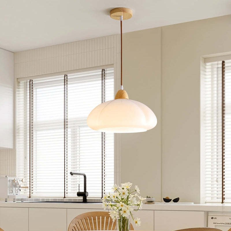 Vintage Pumpkin Glass Pendant Hanging Lamp -Homdiy